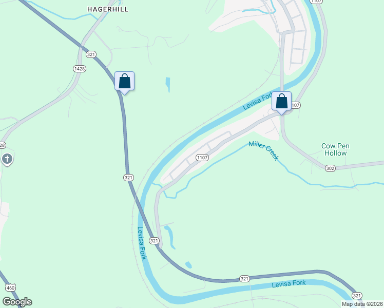 map of restaurants, bars, coffee shops, grocery stores, and more near Wallen Drive in Van Lear
