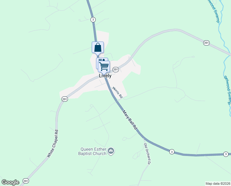 map of restaurants, bars, coffee shops, grocery stores, and more near 5541 Mary Ball Road in Lancaster