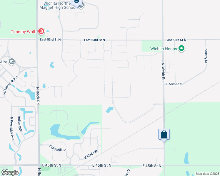 map of restaurants, bars, coffee shops, grocery stores, and more near 4969 North Tierra Lakes Parkway in Wichita