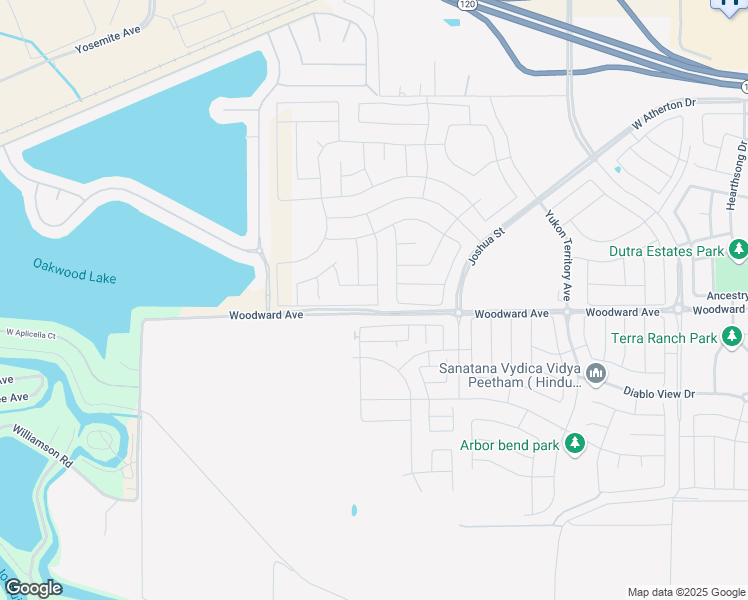 map of restaurants, bars, coffee shops, grocery stores, and more near 3351 Creedmoor Street in Manteca