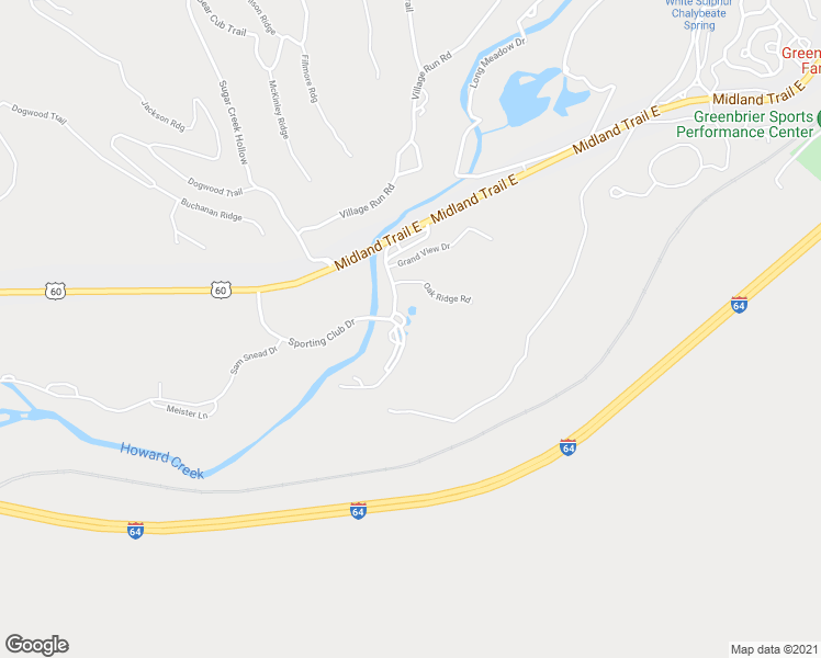 map of restaurants, bars, coffee shops, grocery stores, and more near 531 Sporting Club Drive in White Sulphur Springs