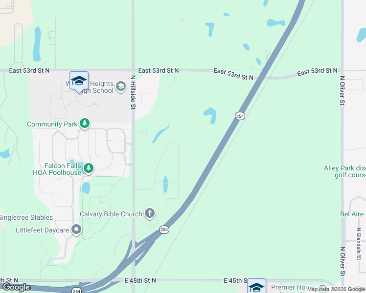 map of restaurants, bars, coffee shops, grocery stores, and more near Kansas 254 in Kechi