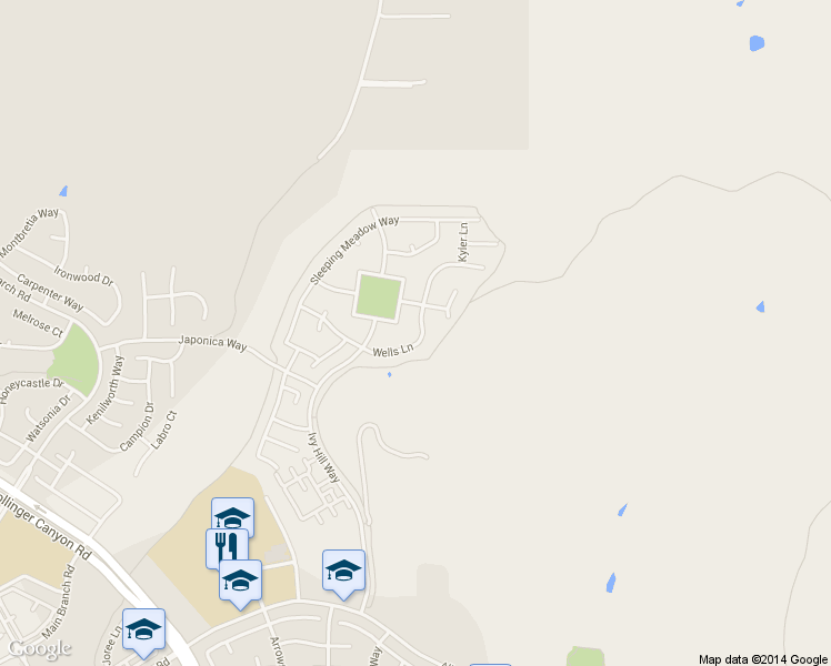 map of restaurants, bars, coffee shops, grocery stores, and more near 5667 Wells Lane in San Ramon