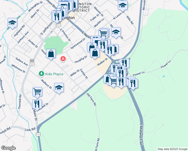 map of restaurants, bars, coffee shops, grocery stores, and more near 222 Summit Street in Lexington