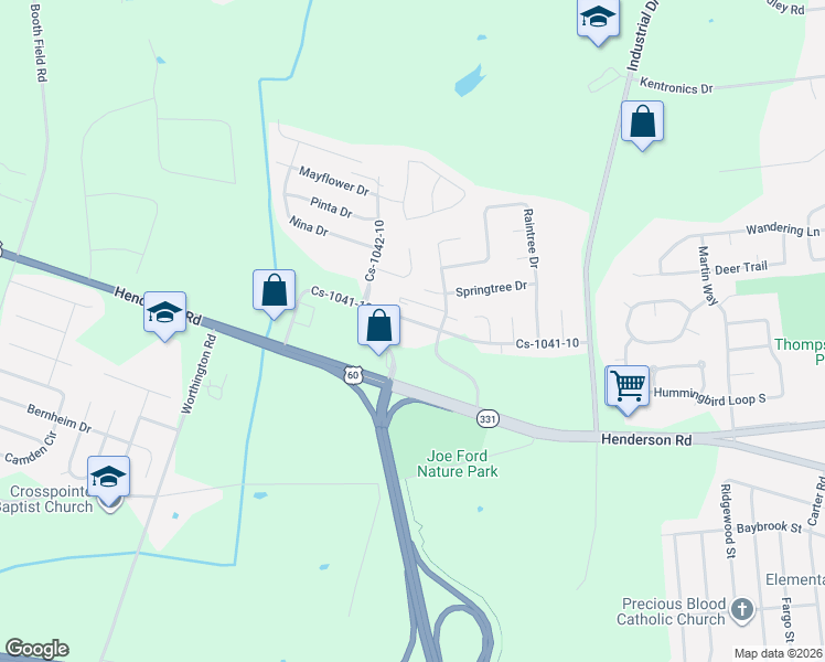 map of restaurants, bars, coffee shops, grocery stores, and more near Bon Harbor Hill Dr in Owensboro