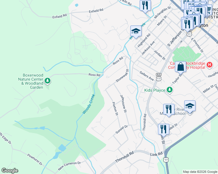 map of restaurants, bars, coffee shops, grocery stores, and more near 625 Marshall Street in Lexington