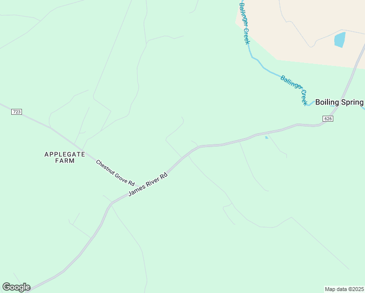 map of restaurants, bars, coffee shops, grocery stores, and more near 2268 James River Road in Esmont