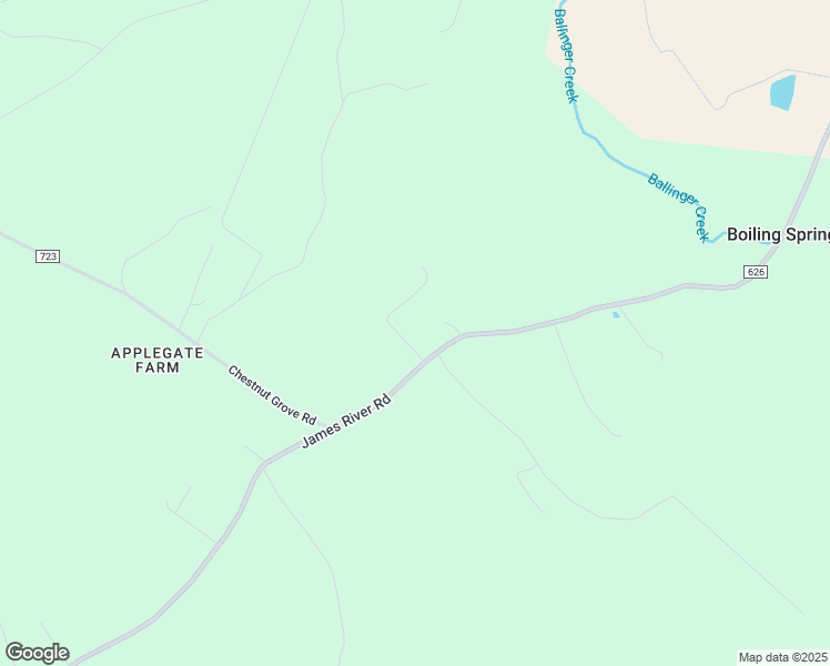 map of restaurants, bars, coffee shops, grocery stores, and more near 2268 James River Road in Esmont