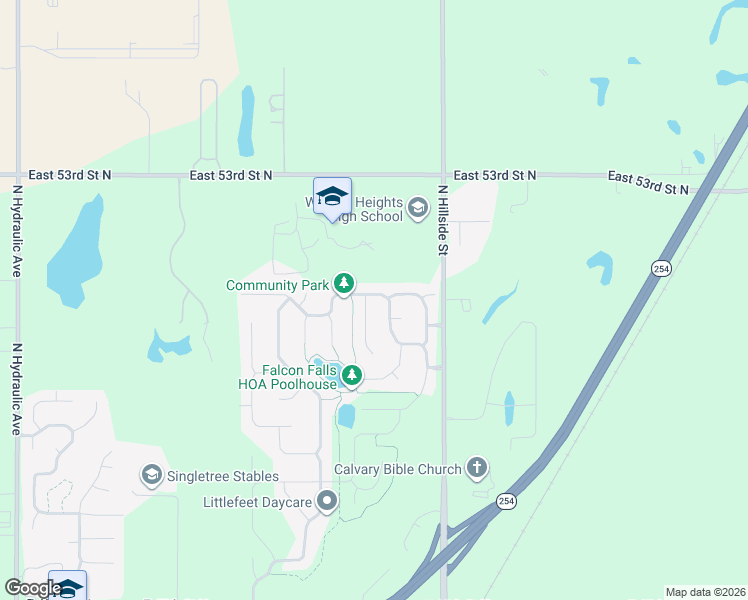 map of restaurants, bars, coffee shops, grocery stores, and more near 2910 E Kite St in Wichita