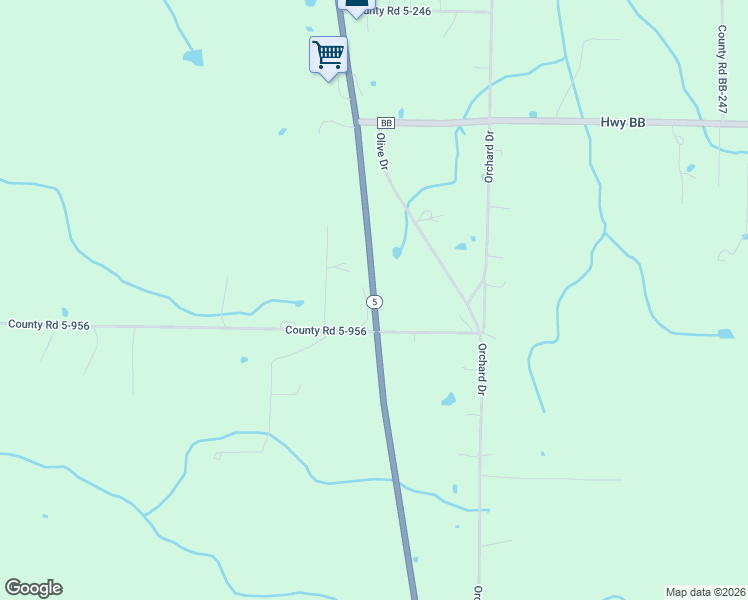 map of restaurants, bars, coffee shops, grocery stores, and more near 16441 Highway 5 in Lebanon