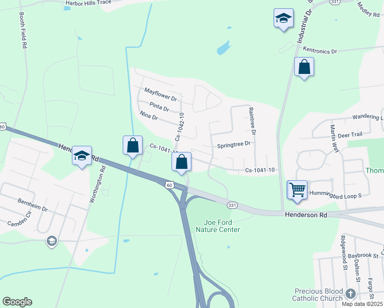 map of restaurants, bars, coffee shops, grocery stores, and more near 3941 Benttree Drive in Owensboro