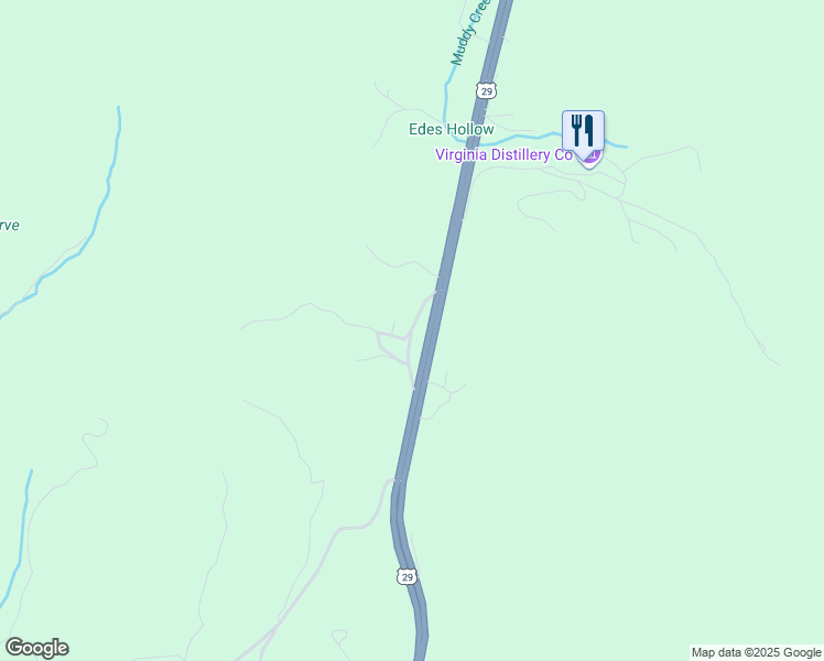 map of restaurants, bars, coffee shops, grocery stores, and more near 131 Cannery Loop in Lovingston
