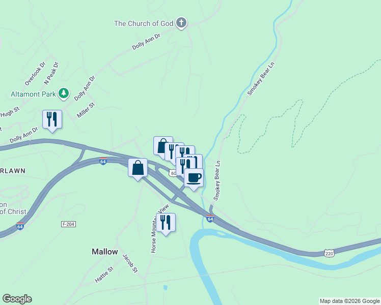 map of restaurants, bars, coffee shops, grocery stores, and more near 830 Grayson Avenue in Covington