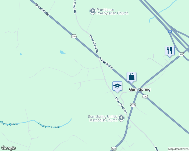map of restaurants, bars, coffee shops, grocery stores, and more near 79 Deerwood Drive in Gum Spring