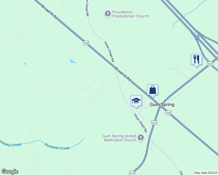map of restaurants, bars, coffee shops, grocery stores, and more near 79 Deerwood Drive in Gum Spring