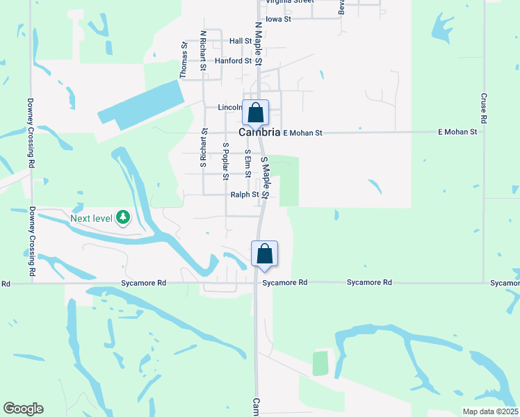 map of restaurants, bars, coffee shops, grocery stores, and more near 710 South Maple Street in Cambria