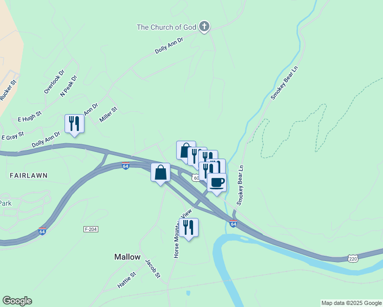 map of restaurants, bars, coffee shops, grocery stores, and more near 811 Grayson Avenue in Covington