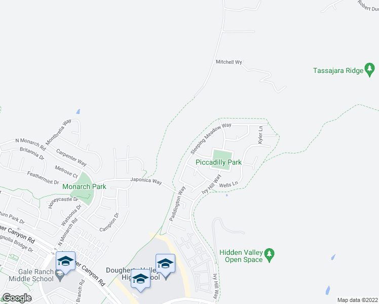 map of restaurants, bars, coffee shops, grocery stores, and more near 3303 Sleeping Meadow Way in San Ramon