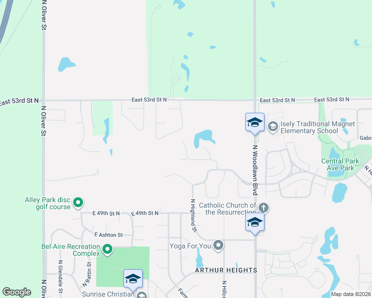 map of restaurants, bars, coffee shops, grocery stores, and more near 5963 Forbes Court in Wichita