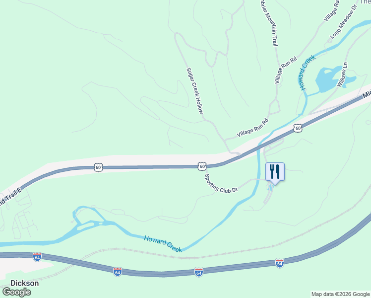 map of restaurants, bars, coffee shops, grocery stores, and more near 250 Buchanan Ridge in White Sulphur Springs