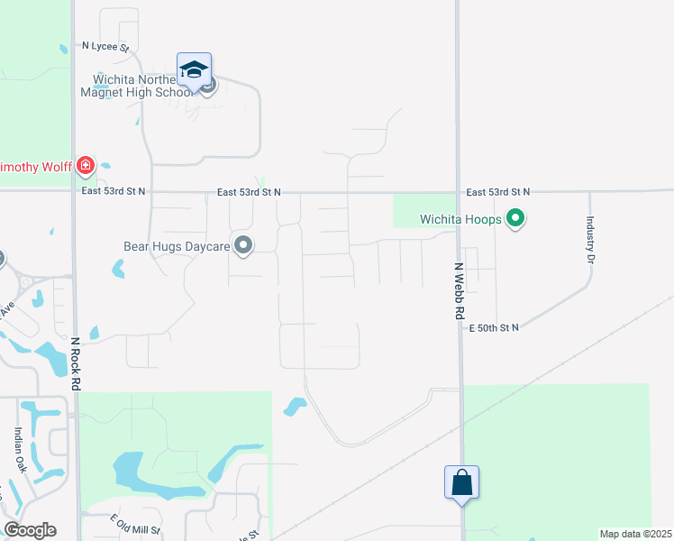 map of restaurants, bars, coffee shops, grocery stores, and more near 8911-9317 East 53rd Street North in Bel Aire