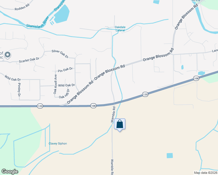 map of restaurants, bars, coffee shops, grocery stores, and more near 9611 Wamble Road in Oakdale
