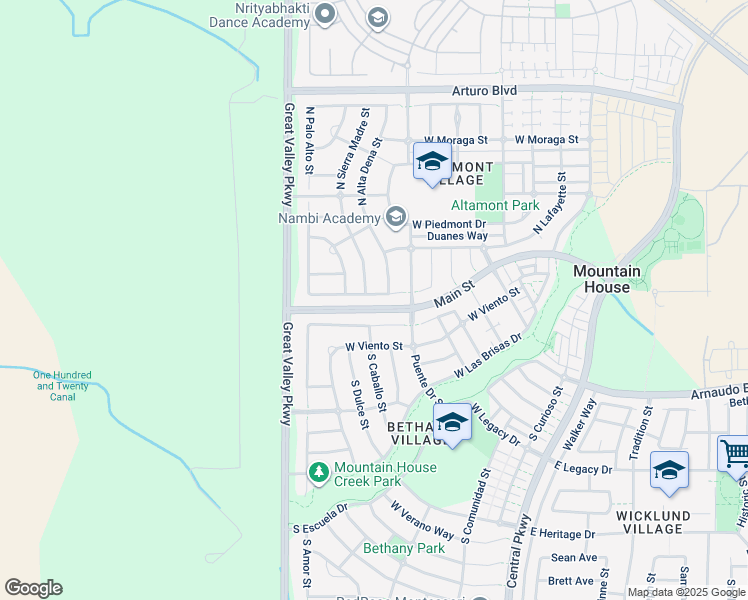 map of restaurants, bars, coffee shops, grocery stores, and more near 626 La Canada Avenue in Mountain House