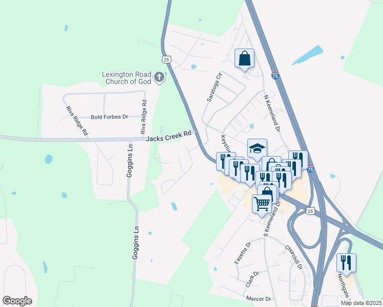 map of restaurants, bars, coffee shops, grocery stores, and more near 301 Michelle Drive in Richmond
