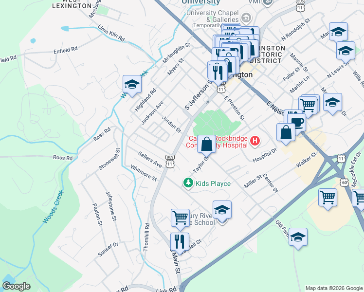 map of restaurants, bars, coffee shops, grocery stores, and more near 506 South Main Street in Lexington