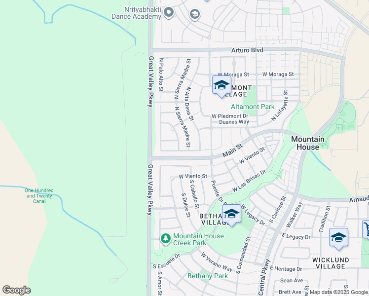 map of restaurants, bars, coffee shops, grocery stores, and more near 667 La Canada Avenue in Mountain House