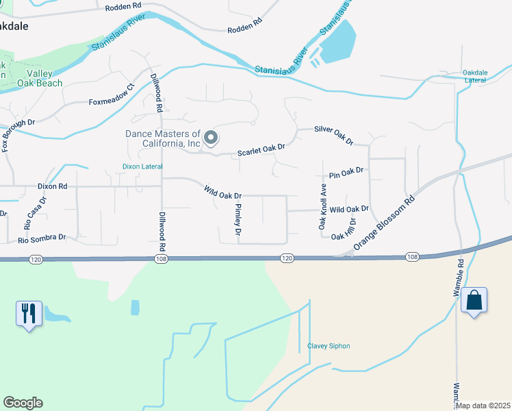 map of restaurants, bars, coffee shops, grocery stores, and more near 9717 Partridge Ct in Oakdale