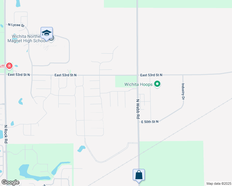 map of restaurants, bars, coffee shops, grocery stores, and more near 8911-9317 East 53rd Street North in Bel Aire