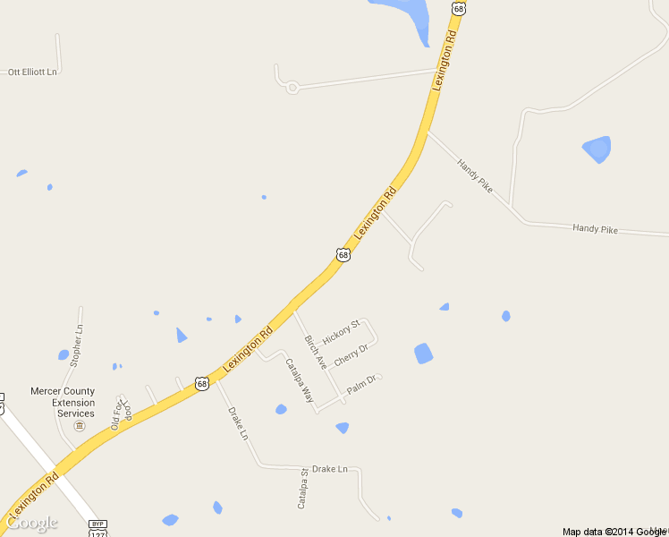 map of restaurants, bars, coffee shops, grocery stores, and more near U.S. 68 in Harrodsburg