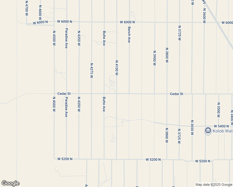 map of restaurants, bars, coffee shops, grocery stores, and more near Plateau Ave in Cedar City