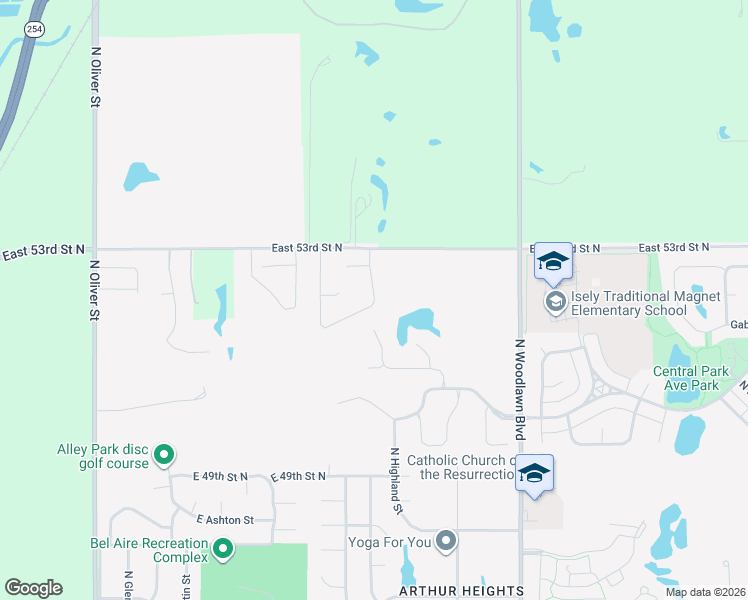 map of restaurants, bars, coffee shops, grocery stores, and more near 6010 Forbes Court in Bel Aire
