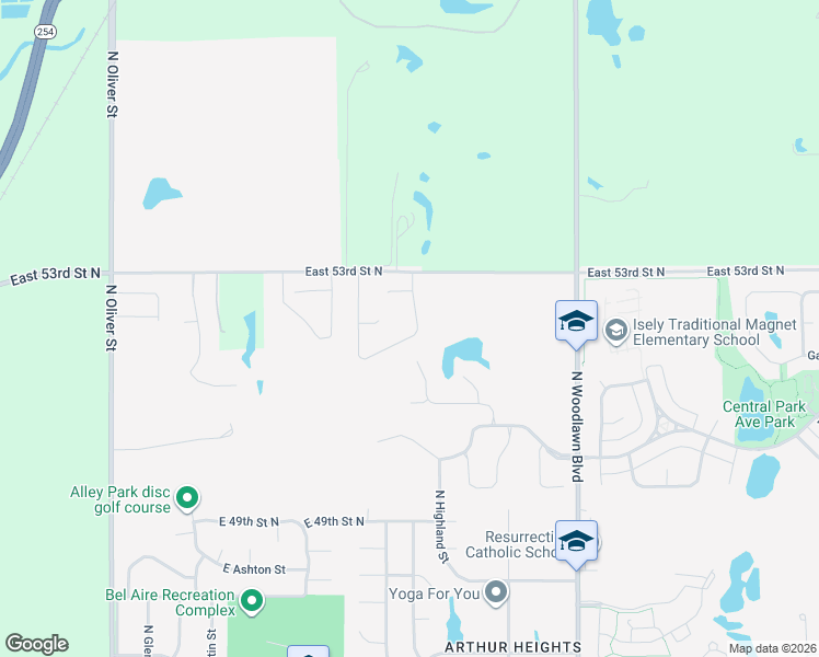 map of restaurants, bars, coffee shops, grocery stores, and more near 6010 Forbes Court in Bel Aire