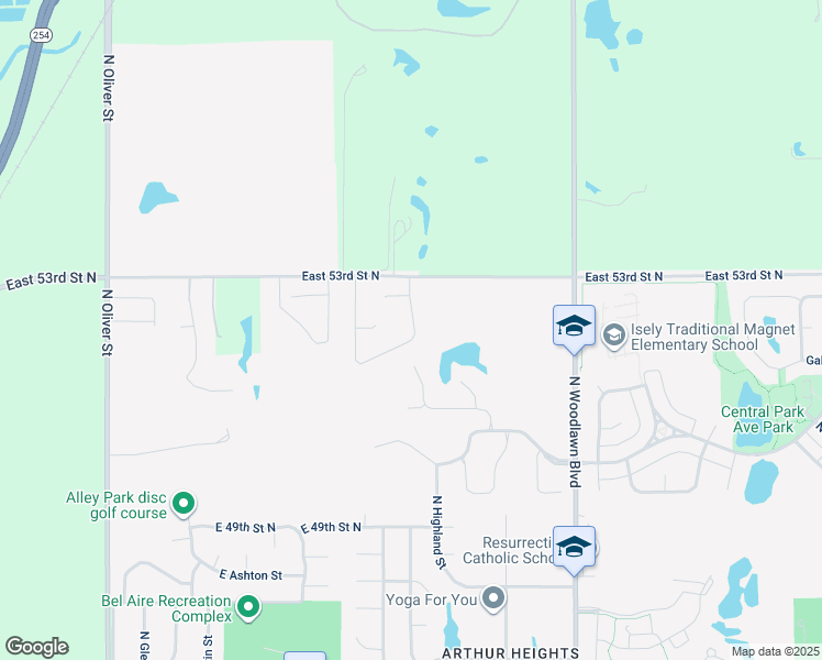 map of restaurants, bars, coffee shops, grocery stores, and more near 6010 Forbes Court in Bel Aire