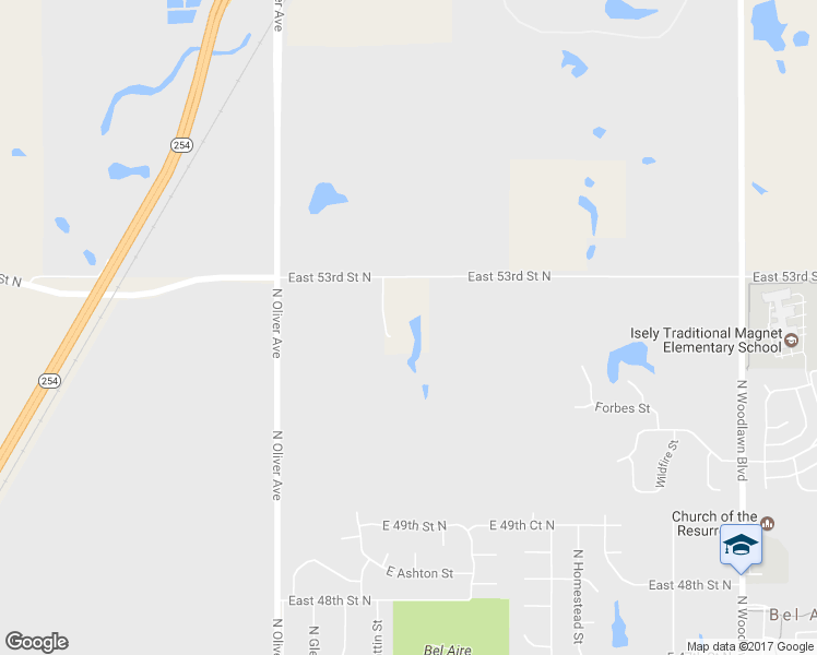 map of restaurants, bars, coffee shops, grocery stores, and more near 5201 East 53rd Street North in Kechi