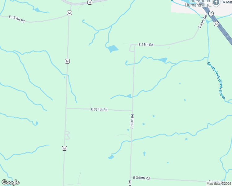 map of restaurants, bars, coffee shops, grocery stores, and more near 193 East 334th Road in Humansville
