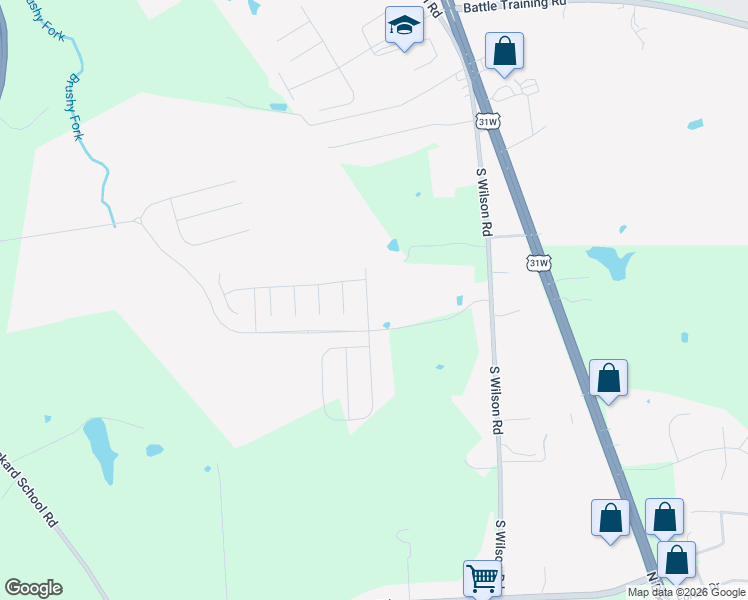 map of restaurants, bars, coffee shops, grocery stores, and more near 100-198 McClendon Hills Lane in Elizabethtown