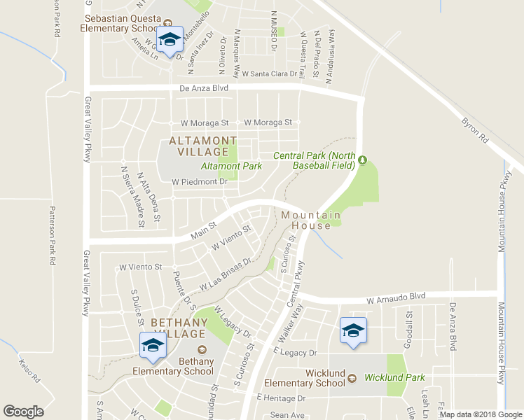 map of restaurants, bars, coffee shops, grocery stores, and more near 20 South Hidalgo Street in Mountain House