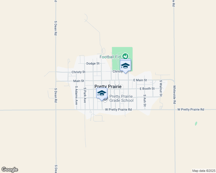 map of restaurants, bars, coffee shops, grocery stores, and more near in Pretty Prairie