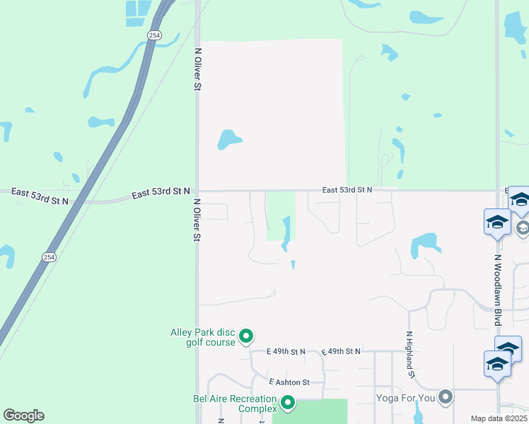 map of restaurants, bars, coffee shops, grocery stores, and more near 5201 East 53rd Street North in Kechi
