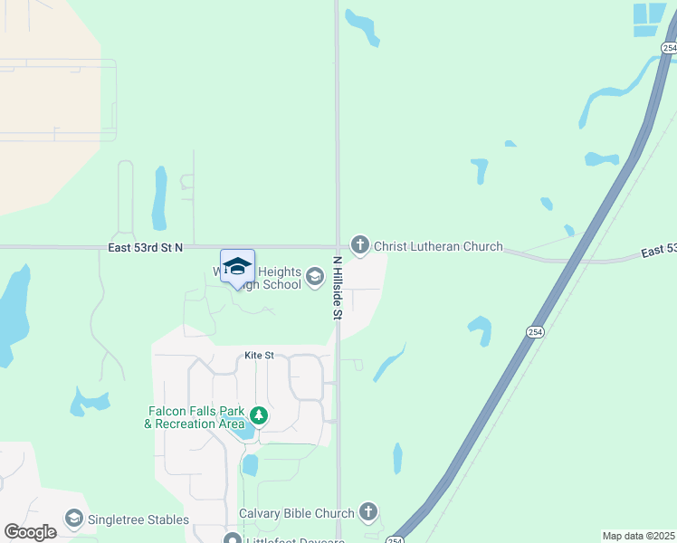 map of restaurants, bars, coffee shops, grocery stores, and more near 4976 North Hillside Street in Wichita
