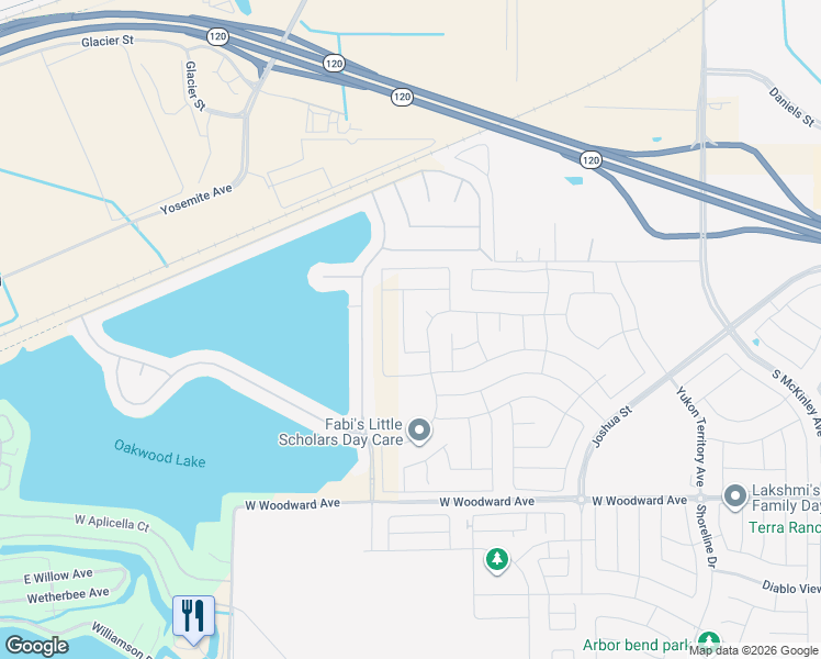 map of restaurants, bars, coffee shops, grocery stores, and more near 1468 Como Drive in Manteca