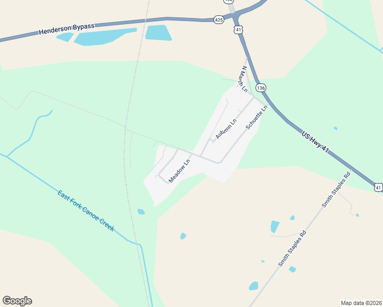 map of restaurants, bars, coffee shops, grocery stores, and more near 1700 Meadow Lane in Henderson