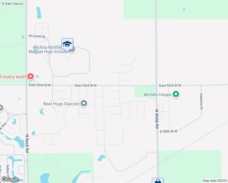 map of restaurants, bars, coffee shops, grocery stores, and more near 5346 North Cypress Drive in Bel Aire