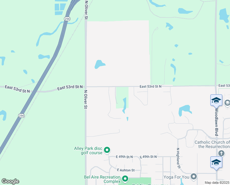 map of restaurants, bars, coffee shops, grocery stores, and more near 5201 East 53rd Street North in Kechi