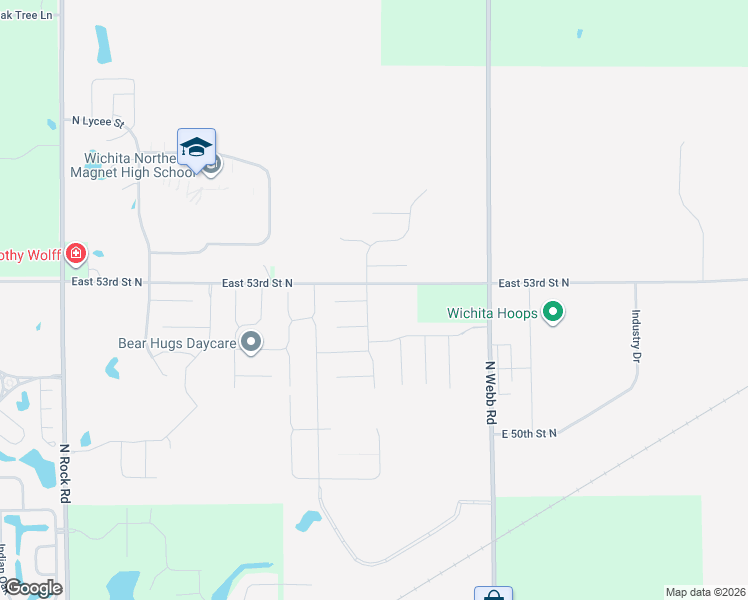 map of restaurants, bars, coffee shops, grocery stores, and more near 9115 East 53rd Street North in Bel Aire