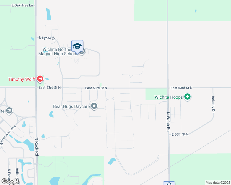 map of restaurants, bars, coffee shops, grocery stores, and more near 5346 North Cypress Drive in Bel Aire